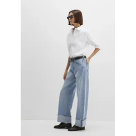 Mavi Weite Jeans "SANDRA", Damen, Gr. 32, Länge 32, blau (lt brushed denim), 77% Baumwolle, 22% Lyocell, 1% Elastan, weit normal, Jeans, Cuffed Wide Leg