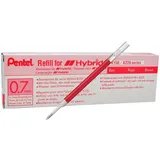 Pentel Nachfüllmine 0,7 mm Kugeldurchmesser = 0,35 mm Strichstärke 12 Stück rot