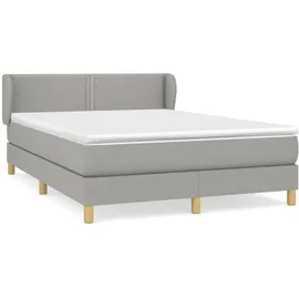 vidaXL Boxspringbett mit Matratze Hellgrau 140x200 cm Stoff