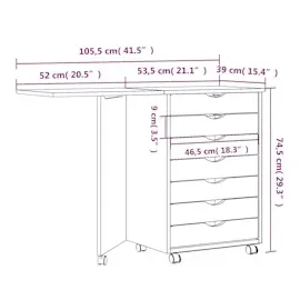 vidaXL Schreibtisch MOSS Honigbraun Kiefer