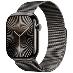 Apple Watch Series 10 Titan Schiefer (GPS + Cellular) 46mm (Milanaise Armband schiefer) M/L