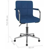 vidaXL Bürostuhl Drehbar Blau