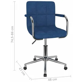 vidaXL Bürostuhl Drehbar Blau
