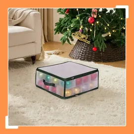 Relaxdays Weihnachtskugel Aufbewahrungsbox 36 x 18 x 36 cm 1-tlg. grün/transparent