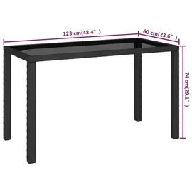 vidaXL Garten-Essgruppe mit Auflagen Polyrattan 6-tlg. schwarz