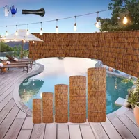 Generisch 50cm-180cm Balkon Sichtschutz Schilfrohrmatte Bambus Sichtschutz Blickdicht Wetterfest Sichtschutzzaun Garten(60x1000cm)