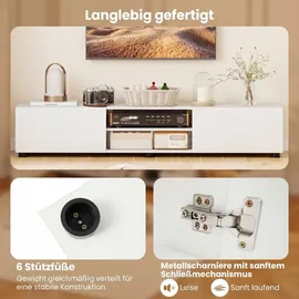 Costway TV-Lowboard 160 x 35 x 30 cm Braun Holz