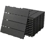 ECD Germany WPC Terrassenfliesen Anthrazit 30 x 30 cm 55 St.