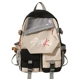 Stray Kids Rucksack Schulranzen Modische Schulrucksäcke Leichte wasserdichte Tagesrucksäcke Rucksack mit großem Fassungsvermögen Campingrucksack Multifunktionale Stylische Bunte Rucksäcke