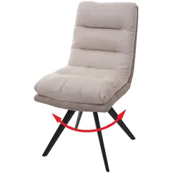Esszimmerstuhl MCW-G66, Küchenstuhl Stuhl, drehbar Auto-Position Stoff/Textil MVG ~ creme