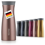 Blumtal Thermobecher 380 ml - Kaffeebecher to go aus Edelstahl - auslaufsicherer Isolierbecher kalt/heiß - Mug mit 360° Trinköffnung - Thermosbecher mit Quick-Press-Verschluss - Coffee Mug - Rosa