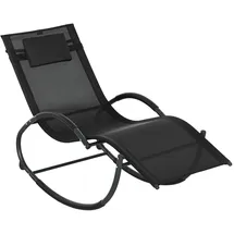 Outsunny Gartenliege 155 x 61 x 88 cm Schwarz
