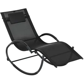 Outsunny Gartenliege 155 x 61 x 88 cm Schwarz