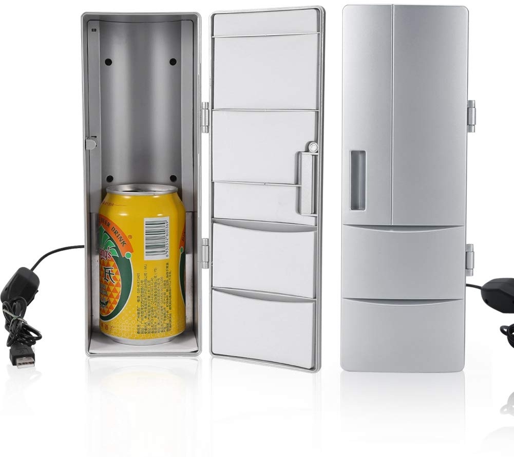TYTOGE Mini-Kühlschrank, USB-Mini-Kühlschrank mit Gefrierfach, Getränke-Bierkühler, Wärmer, Kühlschrank für Reisen, Auto, Büro