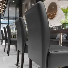 GGM Möbel Bistrostuhl Leo Big Leder Schwarz 2er Set
