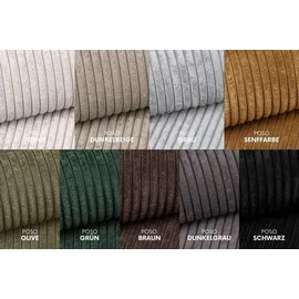 kaiser möbel Ecksofa mit schlaffunktion und bettkasten, Eckcouch BEST Dicker Cord Braun Rechts - Braun