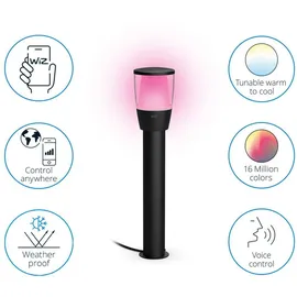 WIZ Außenleuchte Metall/Kunststoff IP65 mit Bewegungsmelder Starterset pink