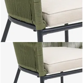 sweeek Santos Gartensessel 59 x 79 x 79 cm khaki/beige 4 St.