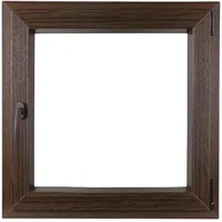 ALUCON Fenster 1000x1000 mm – Fenster 100x100 cm – Kunststofffenster Innen Dunkle Eiche/Außen Dunkle Eiche – Flügelfenster DIN Rechts