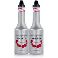 Monin Fruchtpüree Mix Raspberry Himbeere 1L Cocktails Milchshakes (2er Pack)