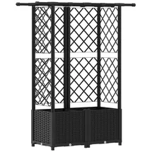 vidaXL Hochbeet mit Rankgitter und Dach 124,5 x 40 x 138 cm Schwarz