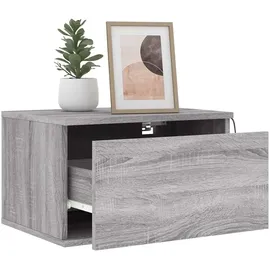 vidaXL Wand-Nachttische mit LED-Leuchten 2 Stk. Grau Sonoma