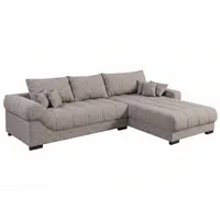 Ecksofa - taupe - Boxspringfederung - Webstoff