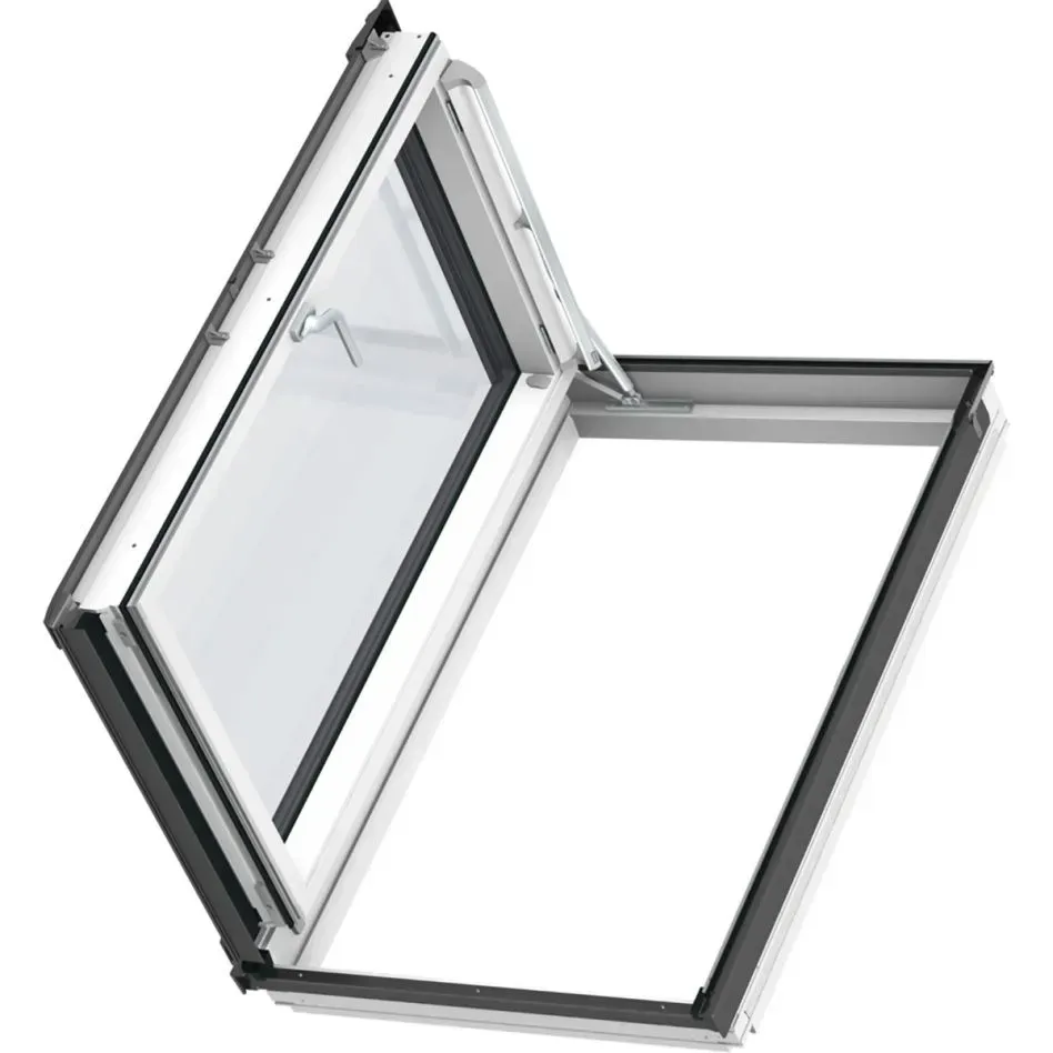 VELUX Wohn- und Ausstiegsfenster GXLA FK06 Dachfenster 66x118 cm, klar lackiert, Kupfer,THERMO