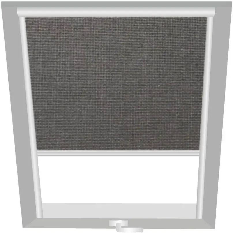 Wellker Verdunkelungsrollo Dunkelgrau 1046, 74x98 cm (7/9), Manuell,R35,Roto,weiße Schiene