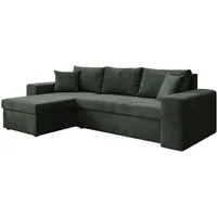 Luxusbetten24 Schlafsofa Designer Sofa Denver, mit Stauraum und Schlaffunktion grün