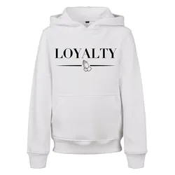Kapuzensweatshirt MISTERTEE "MisterTee Herren Kids Loyalty Hoody", Jungen, Gr. 110/116, weiß, 65% Baumwolle, 35% Polyester, unifarben, Langarm, Sweatshirts