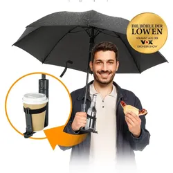 Cupbrella Regenschirm mit integriertem Becherhalter