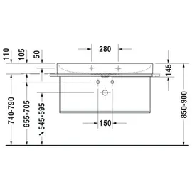 Duravit Metallkonsole 106,5 x 45 cm Schwarz Matt