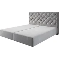 DeLife Boxspringgestell Dream-Great 180x200 cm Mikrofaser Grau, Bettgestelle -