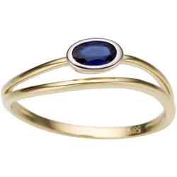 Goldring FIRETTI "Schmuck Geschenk Gold 333 Damenring Goldring Edelstein Farbstein" Gr. 16, blau (gelbgoldfarben, silberfarben, blau, blau), Fingerringe, Damen, 16, Gelbgold 333, 5mm, mit Saphir
