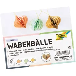 Folia Wabenbälle »Sweet«, pastellfarben,  3 Stück