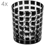 Edzard 4er Set Kristallgläser Marco schwarz, handgeschliffenes Glas - Schwarz