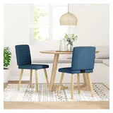 vidaXL Esszimmerstühle 2 Stk. Blau Stoff