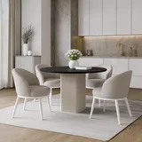 design möbel Beistelltisch CUBO Ø100 cm Metalltisch Wohnzimmertisch CASHMERE/SCHWARZ