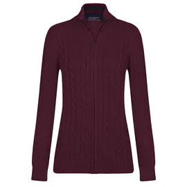 Felix Hardy Strickjacke mit Zopfmuster Bordeaux M