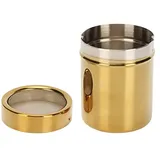 Puderzuckerstreuer Edelstahl Kakaostreuer Zuckerdosen & -streuer Gewürzstreuer mit Deckel für Schokolade Puderzucker Zucker Salz, Kakao Mehl Kaffe,7x9cm Gold