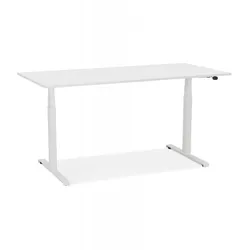 Elektrisch Höhenverstellbarer Schreibtisch aus Holz Metall | Sitz Steh Tisch mit Digitaler Steuerung | Modern Elegant | Kadima Design