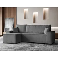 Beautysofa Ecksofa HEKTOR grau Breite der Ottomane 70 cm