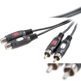 SpeaKa Professional Cinch Audio Verlängerungskabel 2x Cinch-Stecker / 2x Cinch-Buchse 2,5m (SP-7870384)