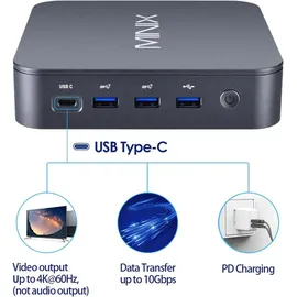 MINIX Mini-PC NEO J51-C8 Max 2023 4K Ultra HD Intel Celeron N5105 2,0 GHz 8 GB RAM 512 GB SSD Intel UHD Graphics Windows 11 Pro