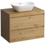 Laufen LANI Waschtischplatte wildeiche inklusive Unterschrank, 1 Ausschnitt mittig, 785x495x580mm, H4065511122671,