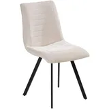 Esszimmerstuhl Küchenstuhl Stuhl gepolstert Webstoff Beige Schwarz Modern