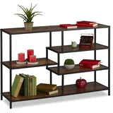 Relaxdays Regal im Industrial Style, 5 Ablagen, Holzoptik, Vintage Sideboard, HxBxT: 79x115x33 cm,
