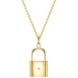 Lulu & Jane Diamant-Kette Schloß Sterling Silber Diamant in Gelbgold Gold Damen 