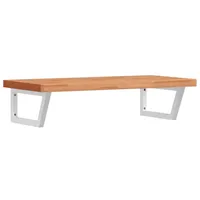 VidaXL Waschbeckenregal Wandmontage Stahl und Massivholz Buche - Braun